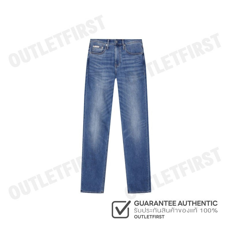 CALVIN KLEIN JEANS  รุ่น MEN'S 90 STRAIGHT FIT MID BLUE STONEWASH JEANS CODE: J326406 1A4 กางเกงยีนส์ผู้ชาย กางเกงขายาว
