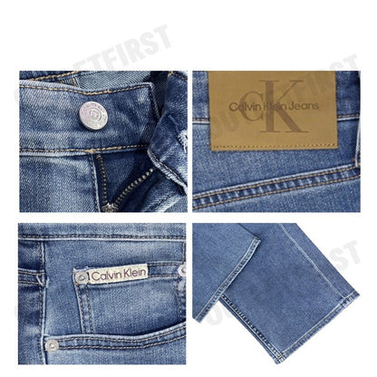 CALVIN KLEIN JEANS  รุ่น MEN'S 90 STRAIGHT FIT MID BLUE STONEWASH JEANS CODE: J326406 1A4 กางเกงยีนส์ผู้ชาย กางเกงขายาว