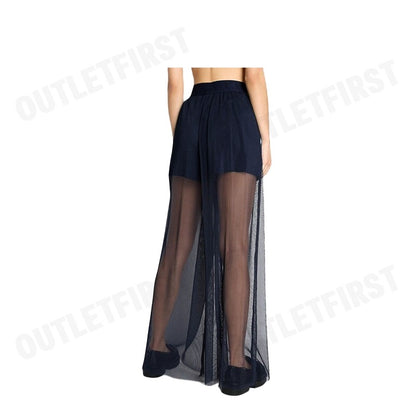 ARMANI EXCHANGE รุ่น WOMEN'S HIGH WAIST WIDE LEG PANTS CODE: 3DYP10 YN8QZ 1593 กางเกงขายาว กางเกงผู้หญิง สีกรม