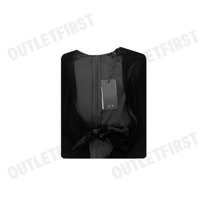 ARMANI EXCHANGE รุ่น WOMEN'S V-NECK MIDI DRESS WITH CONTRASTING LOGO CODE: 6DYA77 YJ9WZ 1200 ชุดเดรส ชุดกระโปรง ผู้หญิง