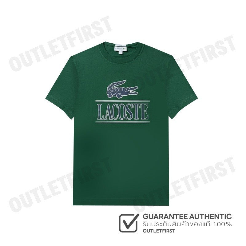 LACOSTE รุ่น MEN'S REGULAR FIT SIGNATURE PRINT T-SHIRT CODE: TH6403 10 132 เสื้อยืดคอกลมผู้ชาย เสื้อสีเขียว เสื้อลาคอส