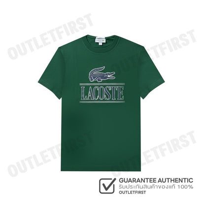 LACOSTE รุ่น MEN'S REGULAR FIT SIGNATURE PRINT T-SHIRT CODE: TH6403 10 132 เสื้อยืดคอกลมผู้ชาย เสื้อสีเขียว เสื้อลาคอส