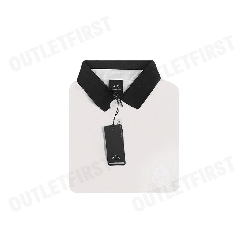 ARMANI EXCHANGE รุ่น MEN'S CLASSICS LOOSE FIT OFF WHITE POLO CODE: 6DZFJE ZJLFZ 1116 เสื้อโปโลผู้ชาย เสื้อสีขาว