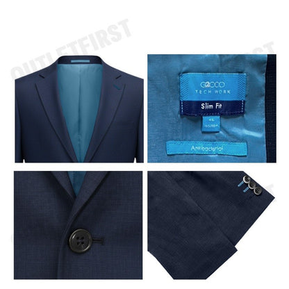 G2000 รุ่น MEN CLOTHING ANTI-BACTERIAL TEXTURE SUIT BLAZER SLIM FIT CODE: 46113373 78 เสื้อสูทผู้ชาย สูทสีกรม เสื้อสูท