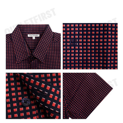 GUY LAROCHE รุ่น MAN'S SHORT SLEEVES SHIRT CODE: BAC9200S4RE  เสื้อเชิ้ต เสื้อแขนสั้น เสื้อผู้ชาย