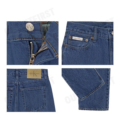 CALVIN KLEIN JEANS รุ่น WOMEN'S SIGNATURE 90S DARK BLUE DENIM CODE: 40WL795 E5D กางเกงยีนส์ผู้หญิง กางเกงCK กางเกงขายาว