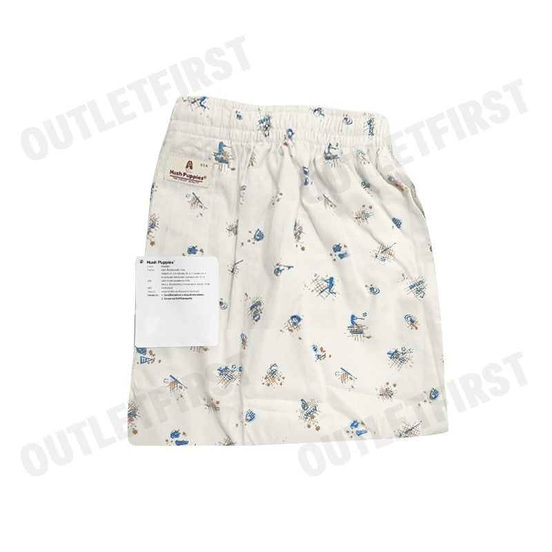 HUSH PUPPIES รุ่น MEN'S BOXER SHORTS SLEEPWEAR CODE: HU H3W274 (BEIGE) กางเกงขาสั้นผู้ชาย กางเกงบ๊อกเซอร์ กางเกงฮัชพัพพี
