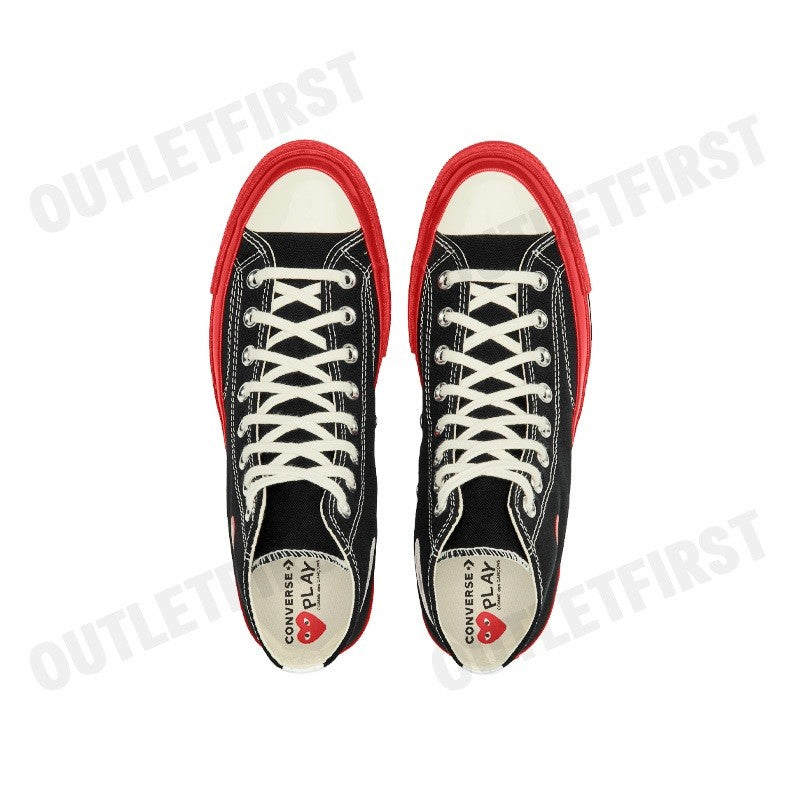 PLAY COMME DES GARÇONS X CONVERSE รุ่น CHUCK 70 LOW TOP CODE: A01795C  รองเท้าผ้าใบ รองเท้าข้อต่ำ รองเท้ายูนิเซ็กส์