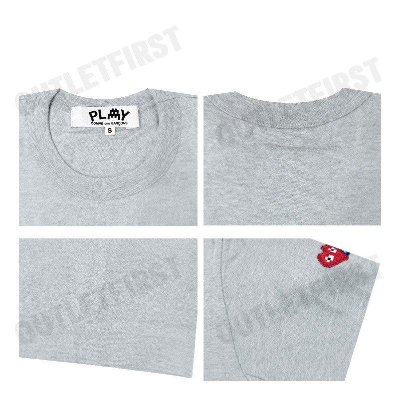PLAY COMME DES GARÇONS รุ่น WOMEN T-SHIRT CODE: AZ-T327 (GREY) เสื้อยืดคอกลมผู้หญิง เสื้อหัวใจแดง เสื้อแขนสั้น