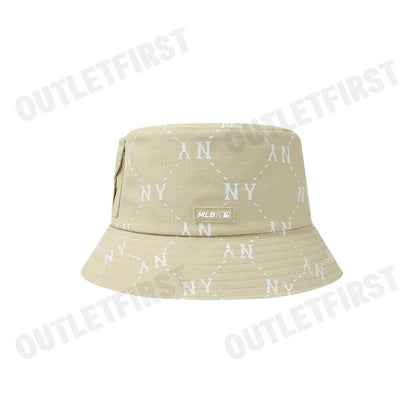 MLB รุ่น DIA MONOGRAM SPORTIVE SAFARI HAT CODE: 3AHTM015N 50BGD หมวกบักเก็ต หมวกสีเบจ หมวกเอ็มแอลบี