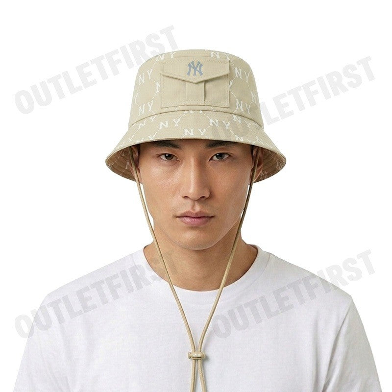 MLB รุ่น DIA MONOGRAM SPORTIVE SAFARI HAT CODE: 3AHTM015N 50BGD หมวกบักเก็ต หมวกสีเบจ หมวกเอ็มแอลบี