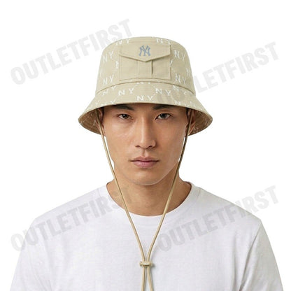 MLB รุ่น DIA MONOGRAM SPORTIVE SAFARI HAT CODE: 3AHTM015N 50BGD หมวกบักเก็ต หมวกสีเบจ หมวกเอ็มแอลบี