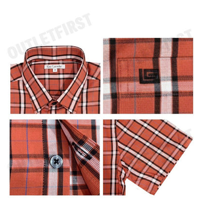 GUY LAROCHE รุ่น MAN'S SHORT SLEEVES SHIRT CODE: BAC1202S3OR เสื้อเชิ้ต เสื้อแขนสั้น เสื้อผู้ชาย เสื้อลายสก๊อต
