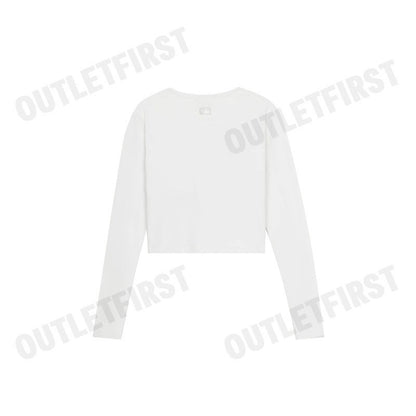 MLB รุ่น WOMEN'S BASIC SLIM FIT CROPPED LONG SLEEVE T-SHIRT CODE: 3FTSB0151 50IVS เสื้อครอปแขนยาวผู้หญิง เสื้อสีขาว