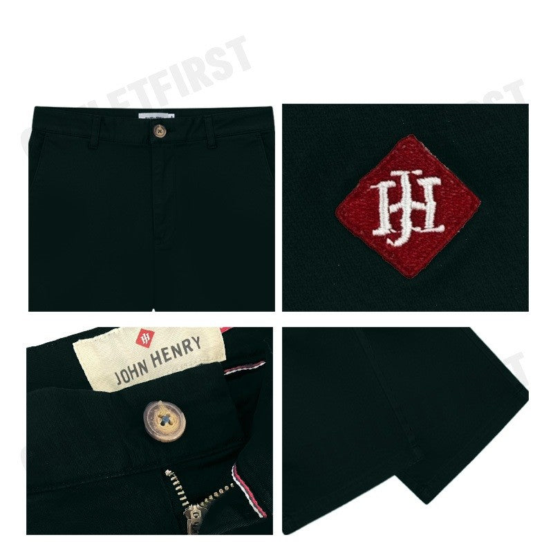JOHN HENRY รุ่น MEN'S SLIM FIT SHORTS PANT (DARK GREEN) CODE: JH F524MSHSM47 กางเกงขาสั้น กางเกงผู้ชาย กางเกงสีเขียวเข้ม