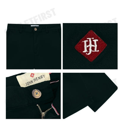 JOHN HENRY รุ่น MEN'S SLIM FIT SHORTS PANT (DARK GREEN) CODE: JH F524MSHSM47 กางเกงขาสั้น กางเกงผู้ชาย กางเกงสีเขียวเข้ม