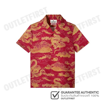 JOHN HENRY รุ่น MEN'S SHORT SLEEVES RELAXED FIT SHIRT (RED) CODE: JH S125MSSRL01 เสื้อเชิ้ต เสื้อแขนสั้น เสื้อผู้ชาย