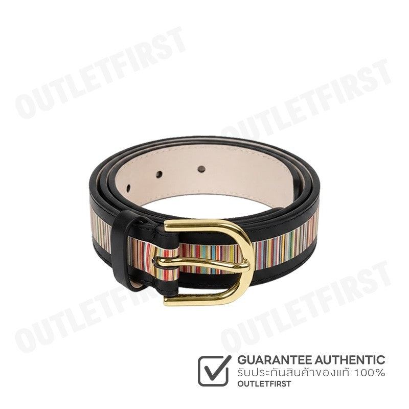 PS PAUL SMITH รุ่น WOMEN'S BELT BLACK CODE: W1A 7612 LSIGST 79 เข็มขัดผู้หญิง เข็มขัดสีดำ เข็มขัดพอล สมิธ