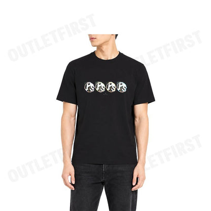 PS PAUL SMITH รุ่น PS CIRCLE LOGO' PRINT T-SHIRT CODE: M2R 220X PP5120 79 เสื้อยืดคอกลม เสื้อยืดสีดำ เสื้อผู้ชาย