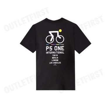 PS PAUL SMITH 'ARTIST STRIPE' COLLAR COTTON T-SHIRT COLOR BLACK CODE: M2R 220X PP4704 79