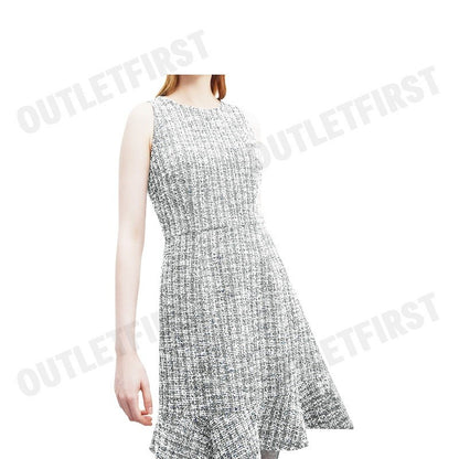 G2000 รุ่น WOMEN CLOTHING MERMAID HEM BOW BACK TWEED DRESS FIT & FLARE SHAPE CODE: 4623139601 ชุดเดรสผู้หญิง เดรสสีขาว