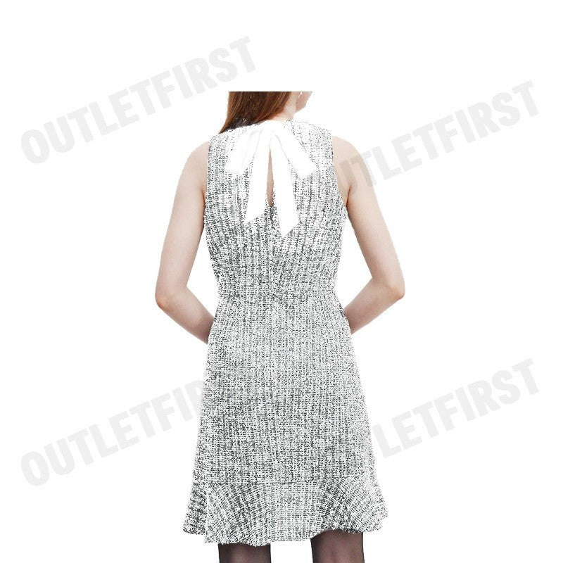 G2000 รุ่น WOMEN CLOTHING MERMAID HEM BOW BACK TWEED DRESS FIT & FLARE SHAPE CODE: 4623139601 ชุดเดรสผู้หญิง เดรสสีขาว