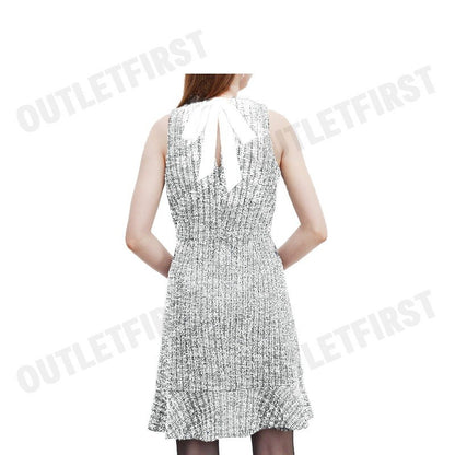 G2000 รุ่น WOMEN CLOTHING MERMAID HEM BOW BACK TWEED DRESS FIT & FLARE SHAPE CODE: 4623139601 ชุดเดรสผู้หญิง เดรสสีขาว