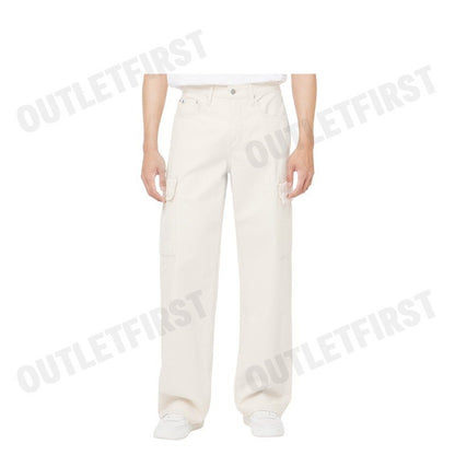 CALVIN KLEIN JEANS  MEN'S 90S LOOSE FIT IVORY CARGO DENIM COLOR  IVORY  CODE: J325885 1AA