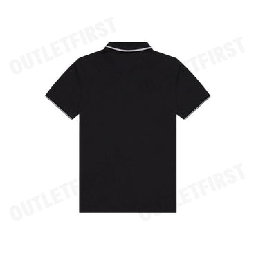 CALVIN KLEIN MEN'S STRETCH PIQUE SOLID TIPPED SHORT SLEEVE POLO SHIRT COLOR BLACK CODE: 40FC261 UB1