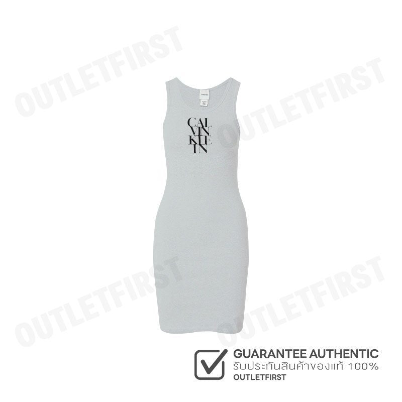 CALVIN KLEIN รุ่น LOGO GRAPHIC RIBBED TANK DRESS CODE: 44C203G P79 ชุดเดรส เดรสแขนกุด เดรสผู้หญิง