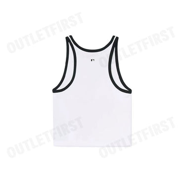 MLB VARSITY VINTAGE SLIM-FIT CROPPED SLEEVELESS TOP COLOR WHITE CODE: 3FTOV0153 50WHS