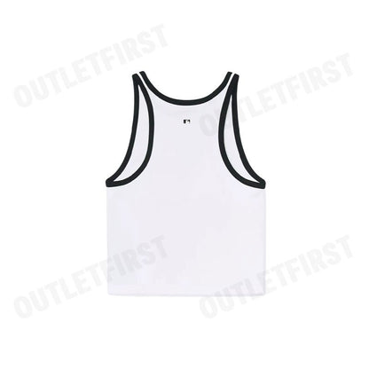 MLB รุ่น VARSITY VINTAGE SLIM-FIT CROPPED SLEEVELESS TOP CODE: 3FTOV0153 50WHS  เสื้อกล้าม เสื้อกล้ามผู้หญิง เสื้อสีขาว