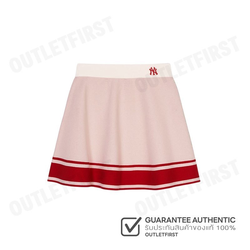 MLB รุ่น MINI PLEATED SKIRT VARSITY SPORTIVE CODE 3FSKV0344 50CRD กระโปรงสั้น กระโปรงผู้หญิง กระโปรงสีขาวครีม