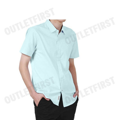 JOHN HENRY รุ่น MEN'S SHORT SLEEVES SLIM FIT SHIRT (GREEN) CODE: JH F424MSSSM40 เสื้อเชิ้ต เสื้อแขนสั้น เสื้อผู้ชาย