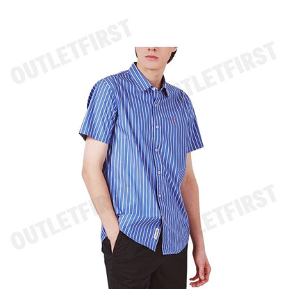 JOHN HENRY รุ่น MEN'S SHORT SLEEVES SLIM FIT SHIRT (BLUE) CODE: JH F424MSSSM43 เสื้อเชิ้ตแขนสั้น เสื้อผู้ชาย เสื้อจอร์น