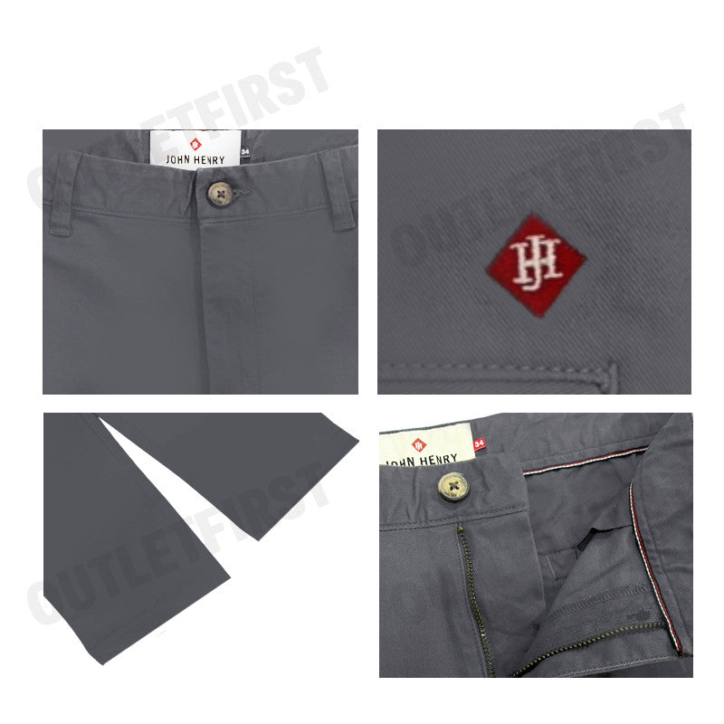 JOHN HENRY รุ่น MEN'S SLIM FIT PANTS (DK.GREY) CODE: JH F224MPTSM54 กางเกงขายาว กางเกงผู้ชาย กางเกงทำงาน