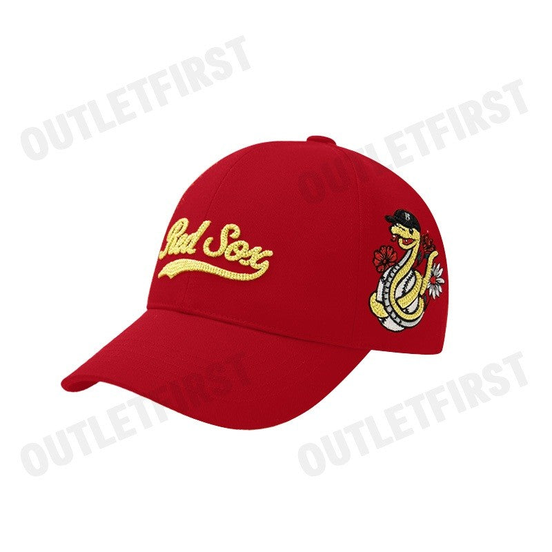 MLB รุ่น NEW YEAR SNAKE STRUCTURED BALL CAP MODEL CODE: 3ACPQ015N 43RDD หมวกแก็ป หมวกปีกแบน หมวกสีแดง