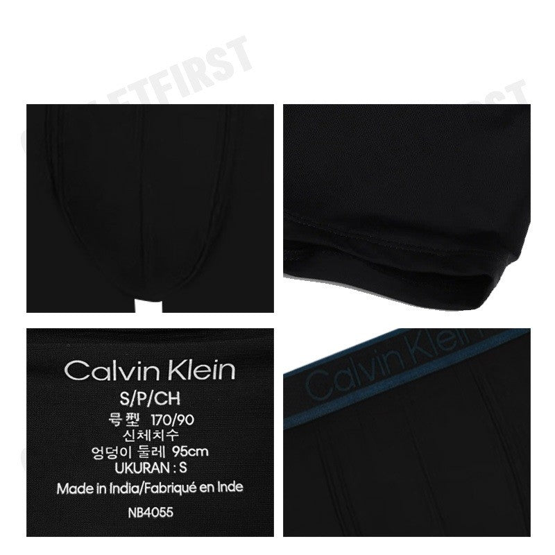 CALVIN KLEIN รุ่น TONAL LOGO LOW RISE TRUNKS CODE: NB4055 UB1  กางเกงชั้นในผู้ชาย กางเกงใน กางเกงสีดำ