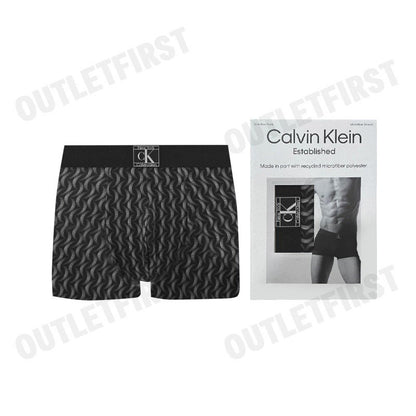 CALVIN KLEIN รุ่น ESTABLISHED LOW RISE TRUNK CODE: NB4079 PCR กางเกงชั้นในผู้ชาย กางเกงบ๊อกเซอร์ สีดำ กางเกงใน