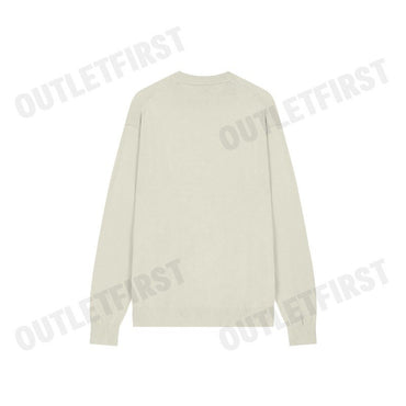 CALVIN KLEIN JEANS รุ่น MEN'S IVORY CK INTARSIA MIXED STITCH SWEATER CODE: J326453 PD7 เสื้อสเวตเตอร์ เสื้อผู้ชาย สีครีม