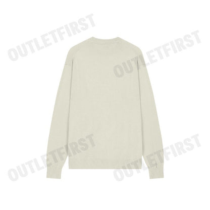 CALVIN KLEIN JEANS รุ่น MEN'S IVORY CK INTARSIA MIXED STITCH SWEATER CODE: J326453 PD7 เสื้อสเวตเตอร์ เสื้อผู้ชาย สีครีม