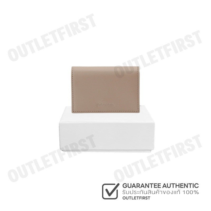 CALVIN KLEIN รุ่น WOMEN'S CK WALLET FLAP ACCORDION CARD CASE CODE: 4F1004G QYL กระเป๋าสตางค์ผู้หญิง ใบสั้น สีครีม