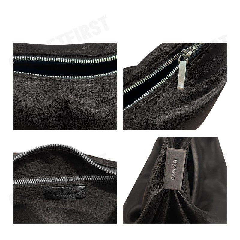 CALVIN KLEIN รุ่น WOMEN'S CK PINCHED SOFT CRESCENT BAG CODE: 4F3010G UB1 กระเป๋าสะพายผู้หญิง กระเป๋าสีดำ กระเป๋าถือ
