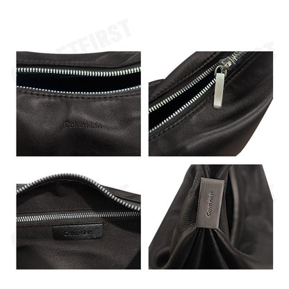 CALVIN KLEIN รุ่น WOMEN'S CK PINCHED SOFT CRESCENT BAG CODE: 4F3010G UB1 กระเป๋าสะพายผู้หญิง กระเป๋าสีดำ กระเป๋าถือ