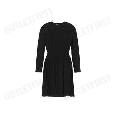 ARMANI EXCHANGE รุ่น SATIN DRESS WITH ALLOVER ASV LOGO CODE: 6DYA21 YN4VZ 1200 ชุดเดรสผู้หญิง ชุดกระโปรง ชุดสีดำ