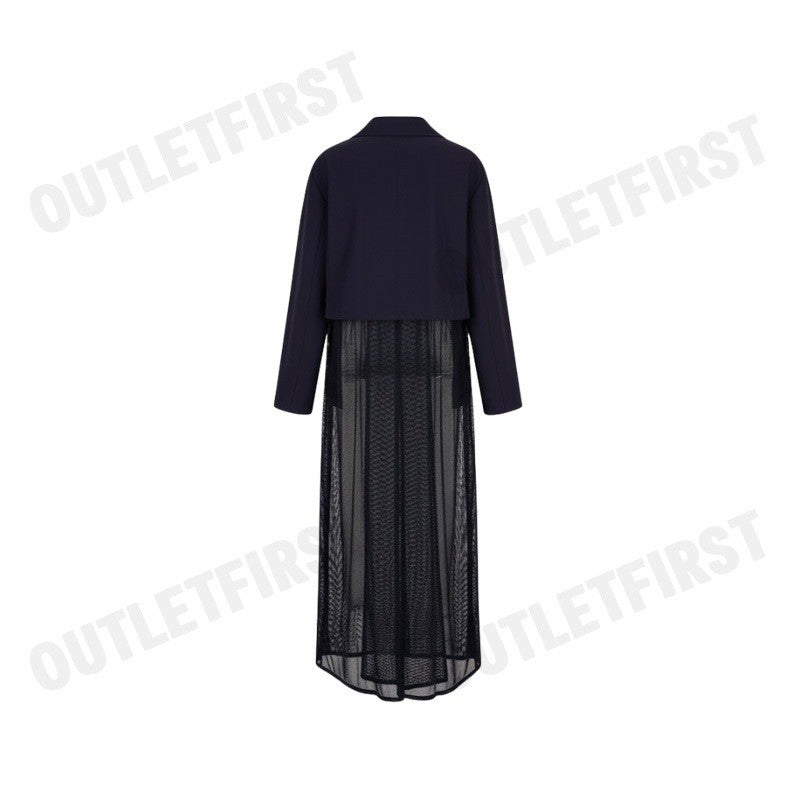 ARMANI EXCHANGE รุ่น WOMEN'S MESH TRENCH COAT CODE: 3DYL20 YNUKZ 1593 เสื้อโค้ทเดรสผู้หญิง ชุดเดรสสีกรม ชุดกระโปรง