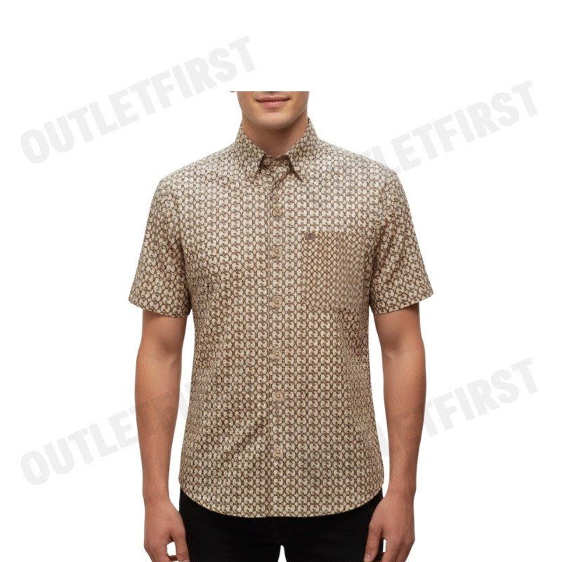 GUY LAROCHE รุ่น MAN'S SHORT SLEEVES SHIRT CODE: BAC5222P4BR เสื้อเชิ้ต เสื้อแขนสั้น เสื้อผู้ชาย
