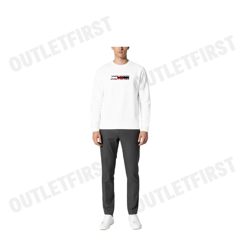 JOHN HENRY รุ่น MEN'S SLIM FIT SWEATER (WHITE) CODE: JH S125MPUSM18 เสื้อสเวตเตอร์ผู้ชาย เสื้อสีขาว แขนยาว
