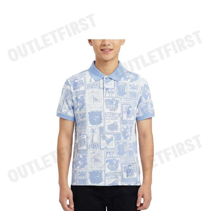 JOHN HENRY รุ่น MEN'S SLIM FIT POLO SHIRT (BLUE) CODE: JH S325MPLSM28 เสื้อโปโลผู้ชาย เสื้อโปโลจอน เสื้อโปโลแขนสั้น