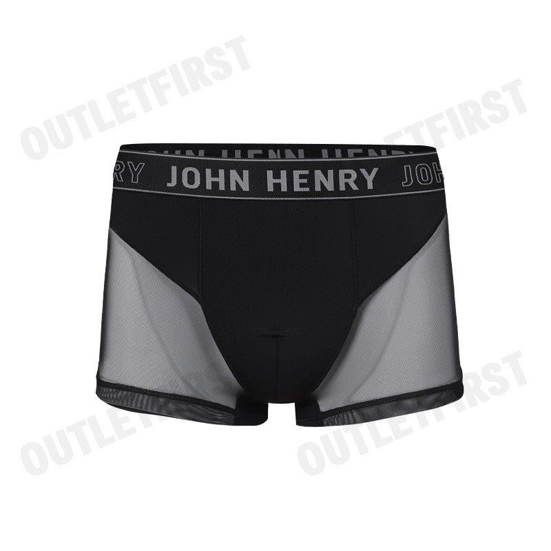 JOHN HENRY รุ่น UNDERWEAR FASHION MEN'S BOXER BRIEFS CODE: JU JU3ME001 (BLACK) กางเกงชั้นในผู้ชาย กางเกงในซีทรู